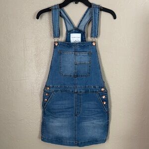 Celebrity Pink Blue Denim Skirtall Overall Dress Women’s Size XS